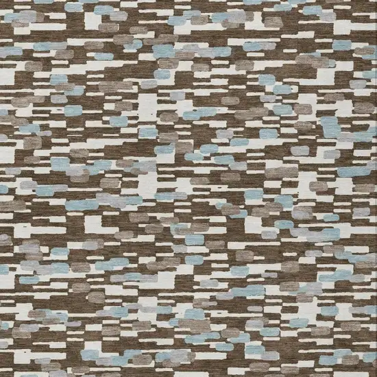 Chocolate And Brown Geometric Washable Indoor Outdoor Area Rug Photo 2