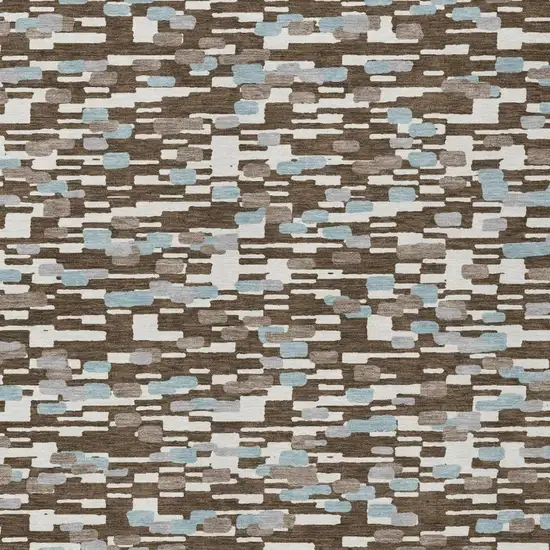 Chocolate And Brown Geometric Washable Indoor Outdoor Area Rug Photo 3