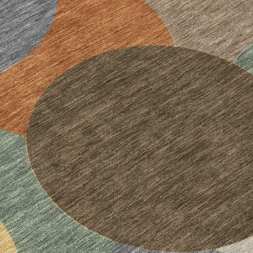 Chocolate And Brown Geometric Washable Indoor Outdoor Area Rug Photo 5