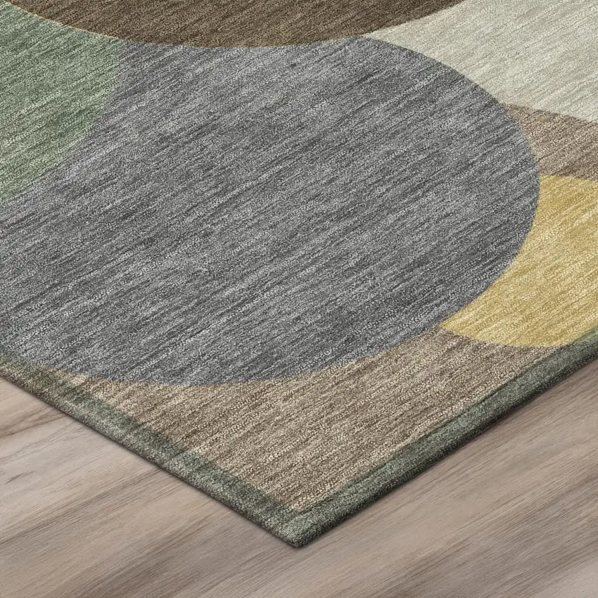 Chocolate And Brown Geometric Washable Indoor Outdoor Area Rug Photo 4