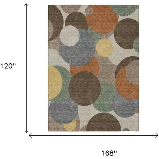 Chocolate And Brown Geometric Washable Indoor Outdoor Area Rug Photo 6