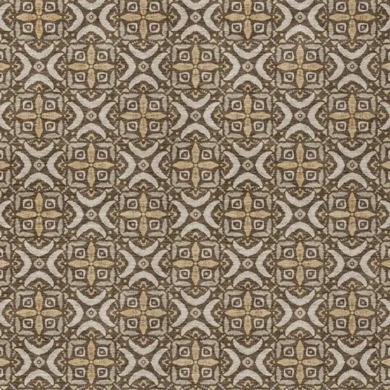 Chocolate And Brown Geometric Washable Indoor Outdoor Area Rug Photo 2