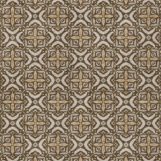 Chocolate And Brown Geometric Washable Indoor Outdoor Area Rug Photo 3