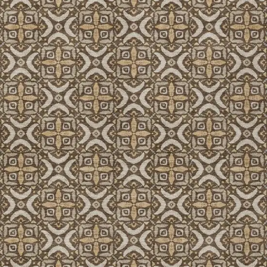 Chocolate And Brown Geometric Washable Indoor Outdoor Area Rug Photo 3