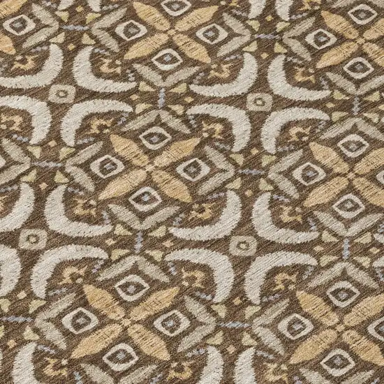 Chocolate And Brown Geometric Washable Indoor Outdoor Area Rug Photo 5