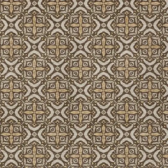 Chocolate And Brown Geometric Washable Indoor Outdoor Area Rug Photo 2