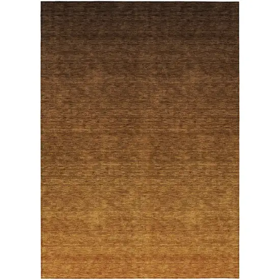 Chocolate And Brown Ombre Washable Indoor Outdoor Area Rug Photo 2