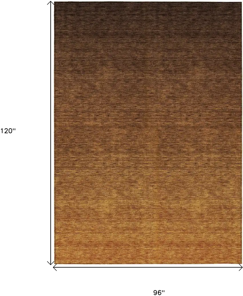 Chocolate And Brown Ombre Washable Indoor Outdoor Area Rug Photo 3