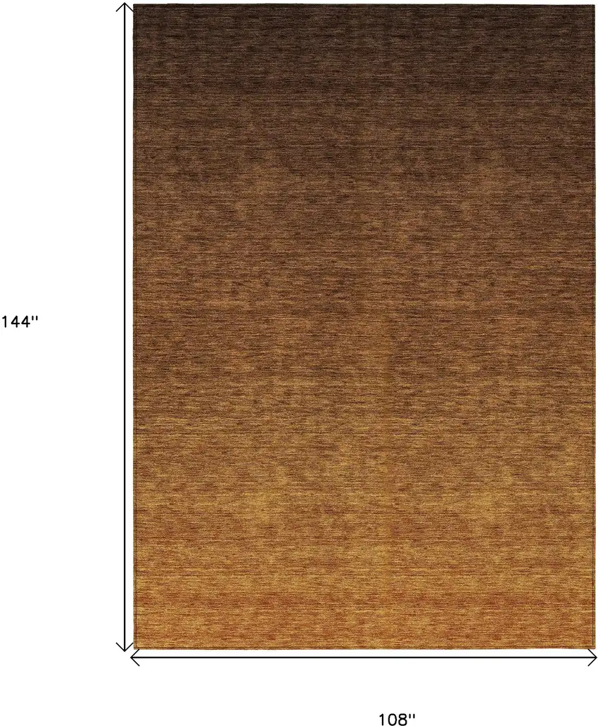 Chocolate And Brown Ombre Washable Indoor Outdoor Area Rug Photo 3