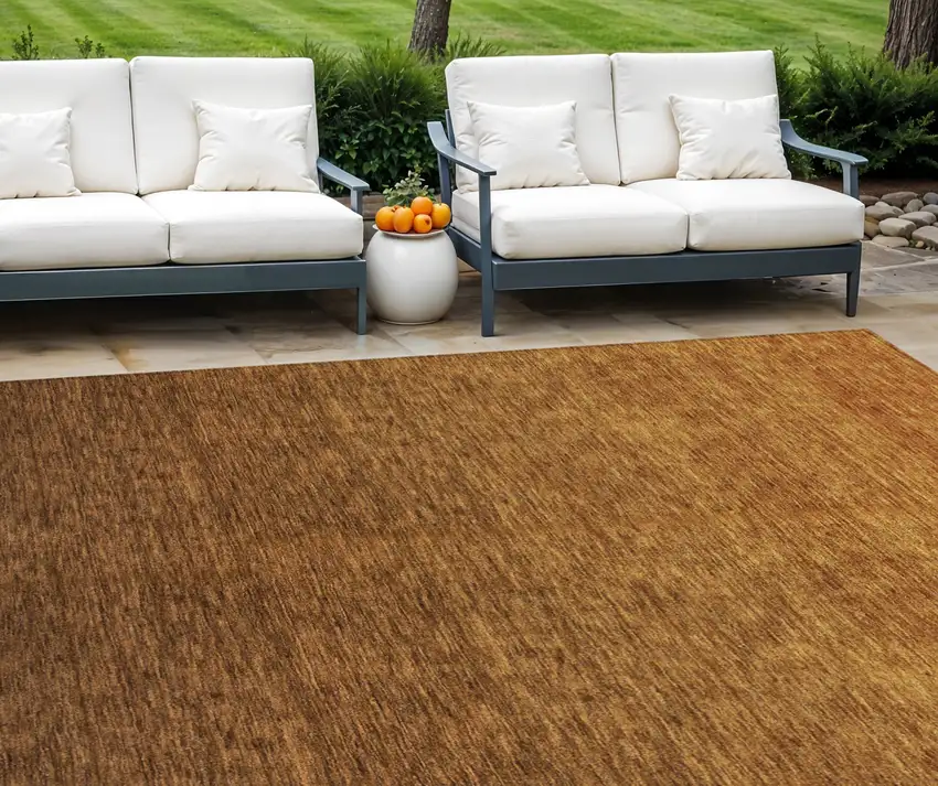 Chocolate And Brown Ombre Washable Indoor Outdoor Area Rug Photo 1