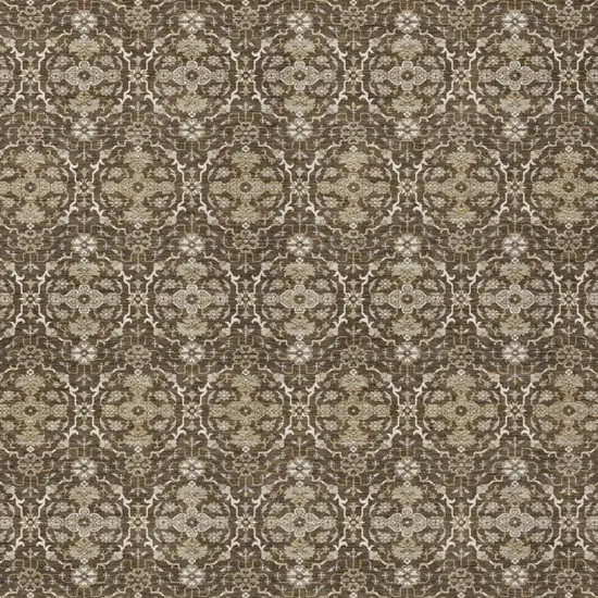 Chocolate And Brown Oriental Washable Indoor Outdoor Area Rug Photo 1