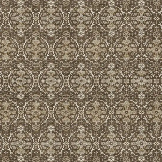 Chocolate And Brown Oriental Washable Indoor Outdoor Area Rug Photo 1