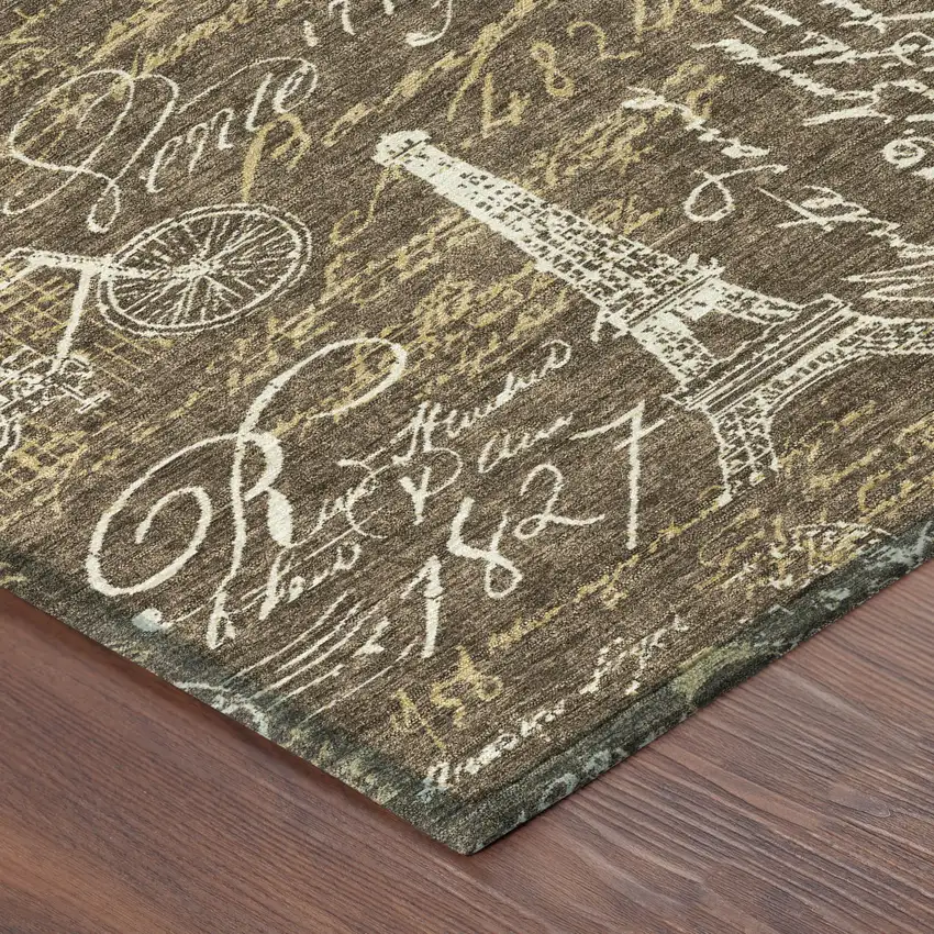 Chocolate And Brown Southwestern Washable Indoor Outdoor Area Rug Photo 4