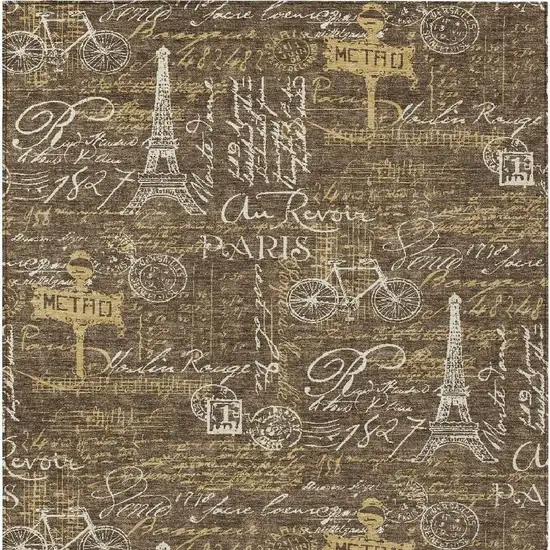 Chocolate And Brown Southwestern Washable Indoor Outdoor Area Rug Photo 3