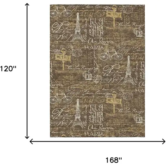 Chocolate And Brown Southwestern Washable Indoor Outdoor Area Rug Photo 6