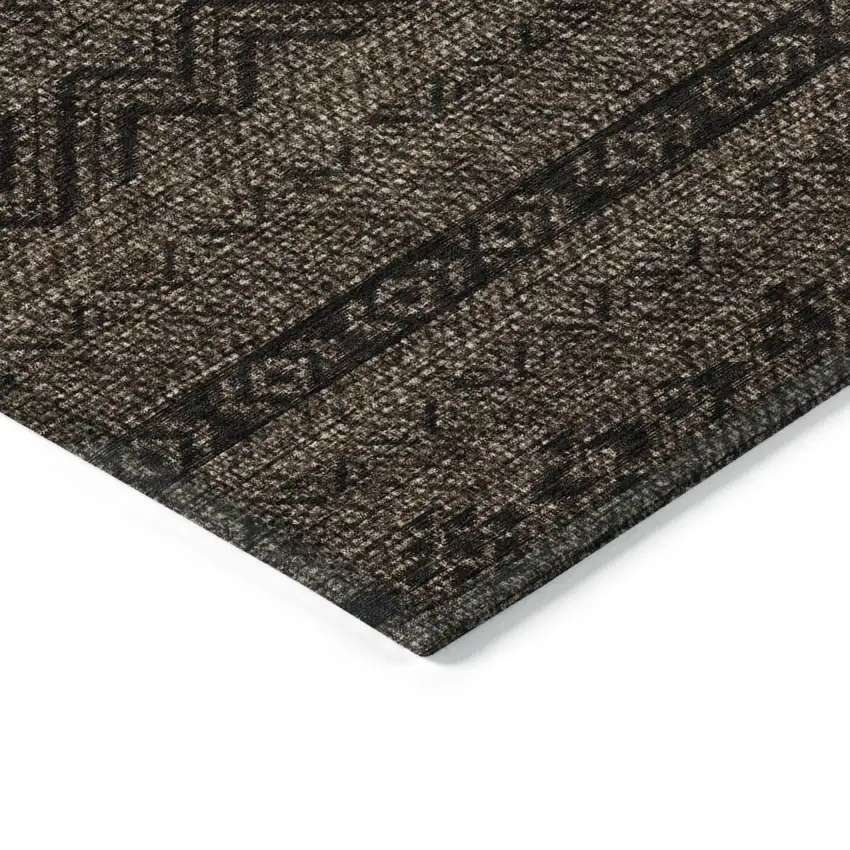 Chocolate And Brown Southwestern Washable Indoor Outdoor Area Rug Photo 5