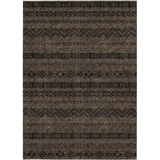 Chocolate And Brown Southwestern Washable Indoor Outdoor Area Rug Photo 7