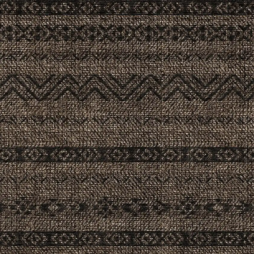 Chocolate And Brown Southwestern Washable Indoor Outdoor Area Rug Photo 6