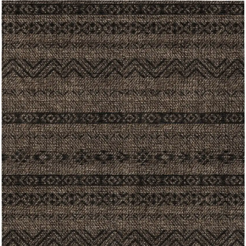 Chocolate And Brown Southwestern Washable Indoor Outdoor Area Rug Photo 7