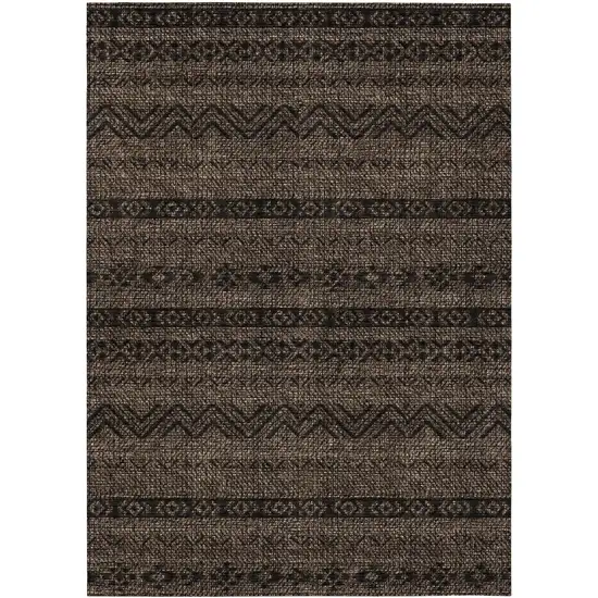 Chocolate And Brown Southwestern Washable Indoor Outdoor Area Rug Photo 2