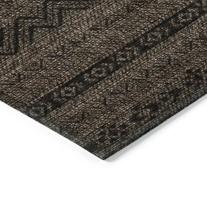 Chocolate And Brown Southwestern Washable Indoor Outdoor Area Rug Photo 5