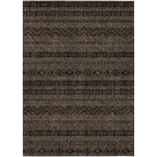 Chocolate And Brown Southwestern Washable Indoor Outdoor Area Rug Photo 2