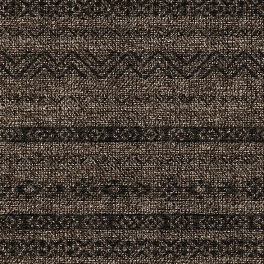 Chocolate And Brown Southwestern Washable Indoor Outdoor Area Rug Photo 6