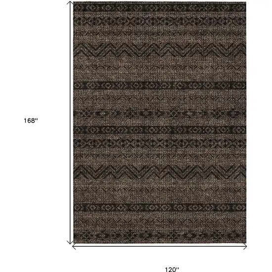 Chocolate And Brown Southwestern Washable Indoor Outdoor Area Rug Photo 3
