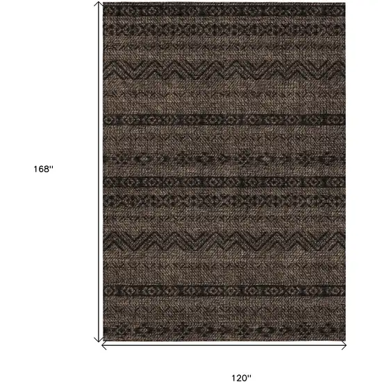 Chocolate And Brown Southwestern Washable Indoor Outdoor Area Rug Photo 3
