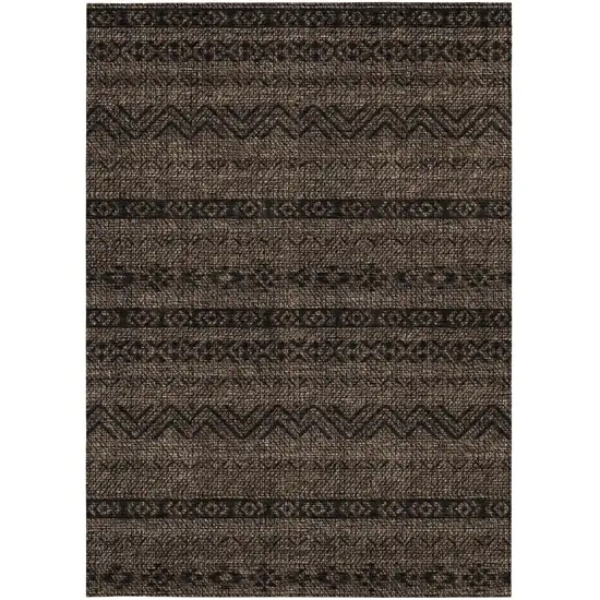 Chocolate And Brown Southwestern Washable Indoor Outdoor Area Rug Photo 7