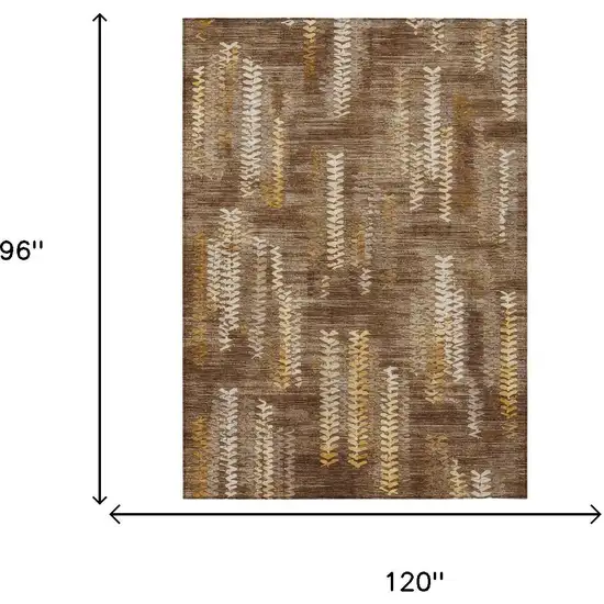 Chocolate And Brown Striped Washable Indoor Outdoor Area Rug Photo 6