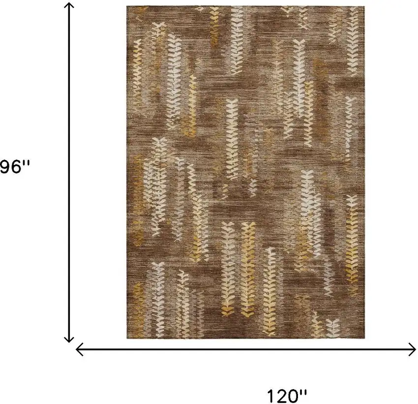 Chocolate And Brown Striped Washable Indoor Outdoor Area Rug Photo 6