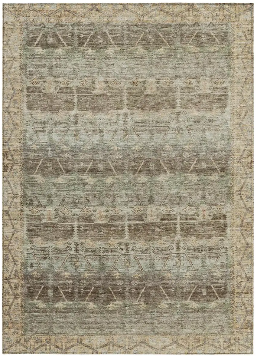 Chocolate And Brown Tribal Washable Indoor Outdoor Area Rug Photo 4