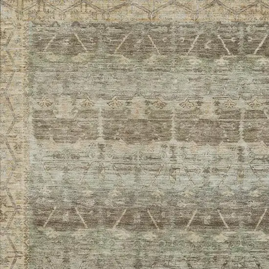 Chocolate And Brown Tribal Washable Indoor Outdoor Area Rug Photo 3