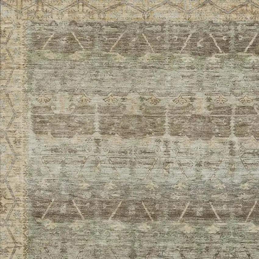 Chocolate And Brown Tribal Washable Indoor Outdoor Area Rug Photo 3