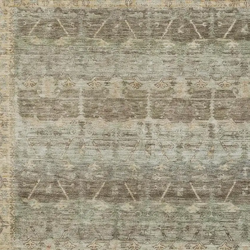 Chocolate And Brown Tribal Washable Indoor Outdoor Area Rug Photo 3