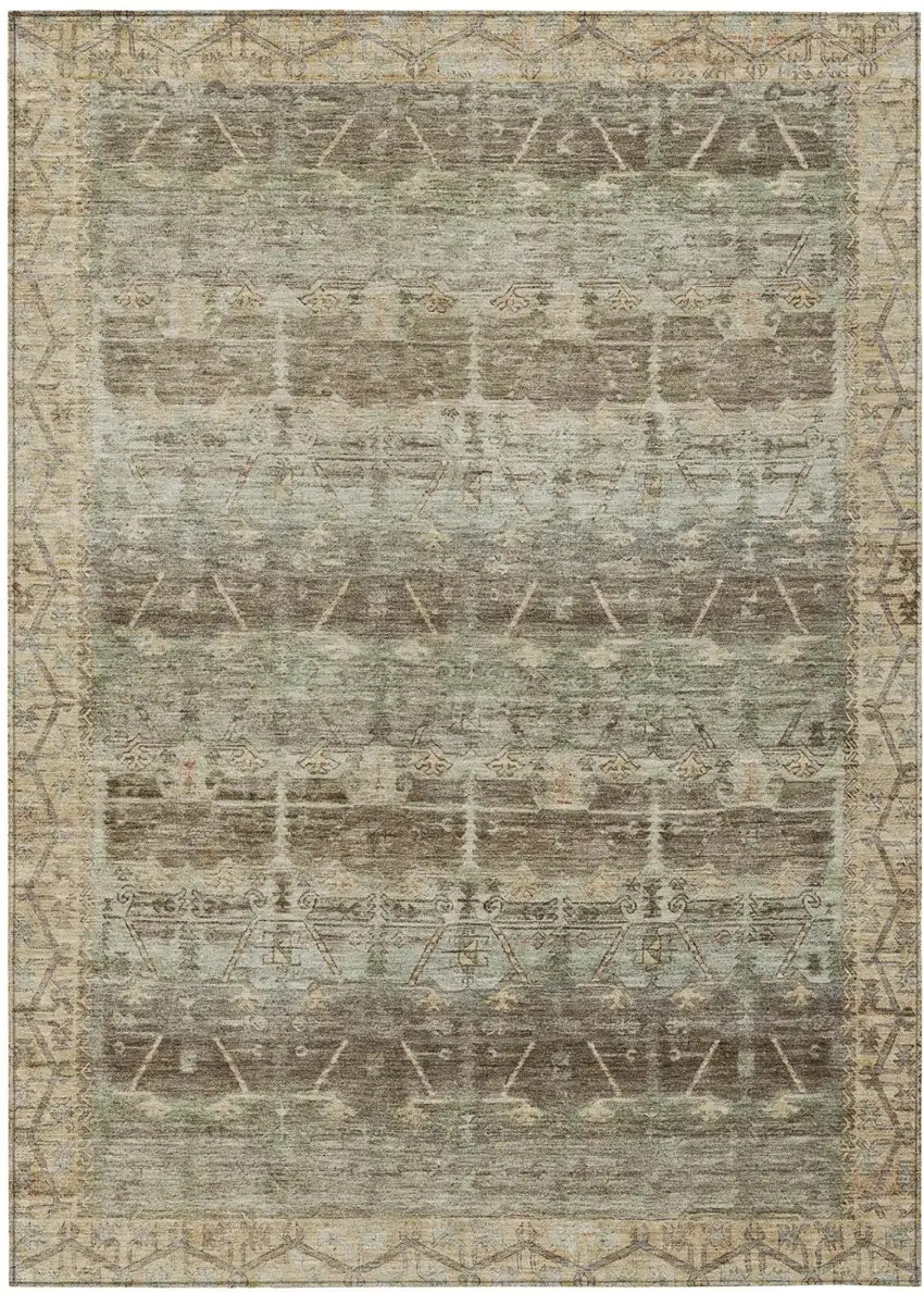 Chocolate And Brown Tribal Washable Indoor Outdoor Area Rug Photo 2