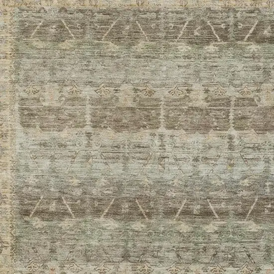Chocolate And Brown Tribal Washable Indoor Outdoor Area Rug Photo 3