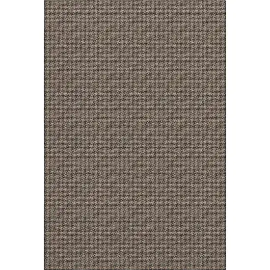Chocolate And Coffee Houndstooth Washable Area Rug With UV Protection Photo 2