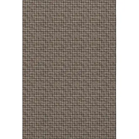 Chocolate And Coffee Houndstooth Washable Area Rug With UV Protection Photo 6