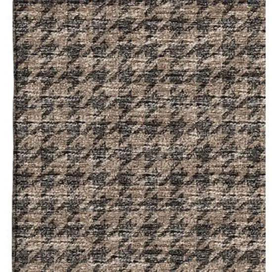 Chocolate And Coffee Houndstooth Washable Area Rug With UV Protection Photo 6