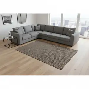 Photo of Chocolate And Coffee Houndstooth Washable Area Rug With UV Protection