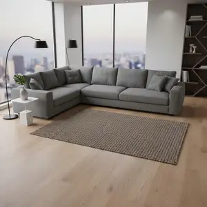 Photo of Chocolate And Coffee Houndstooth Washable Area Rug With UV Protection