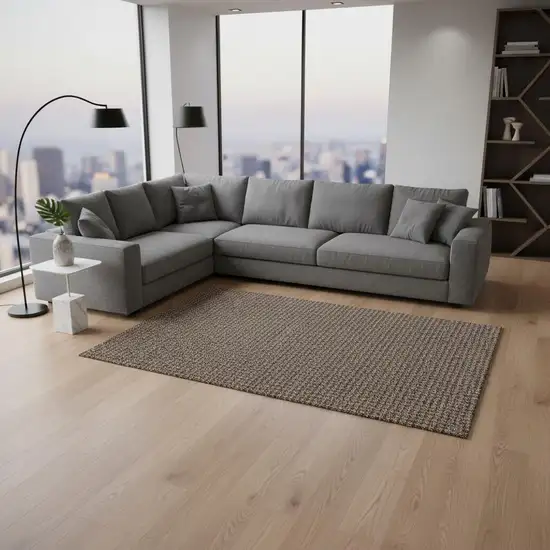 Chocolate And Coffee Houndstooth Washable Area Rug With UV Protection Photo 1