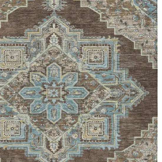 Chocolate And Coffee Oriental Washable Indoor Outdoor Area Rug Photo 3