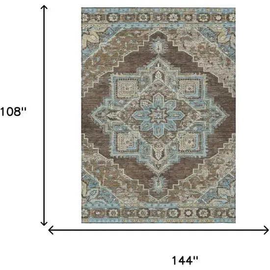 Chocolate And Coffee Oriental Washable Indoor Outdoor Area Rug Photo 7