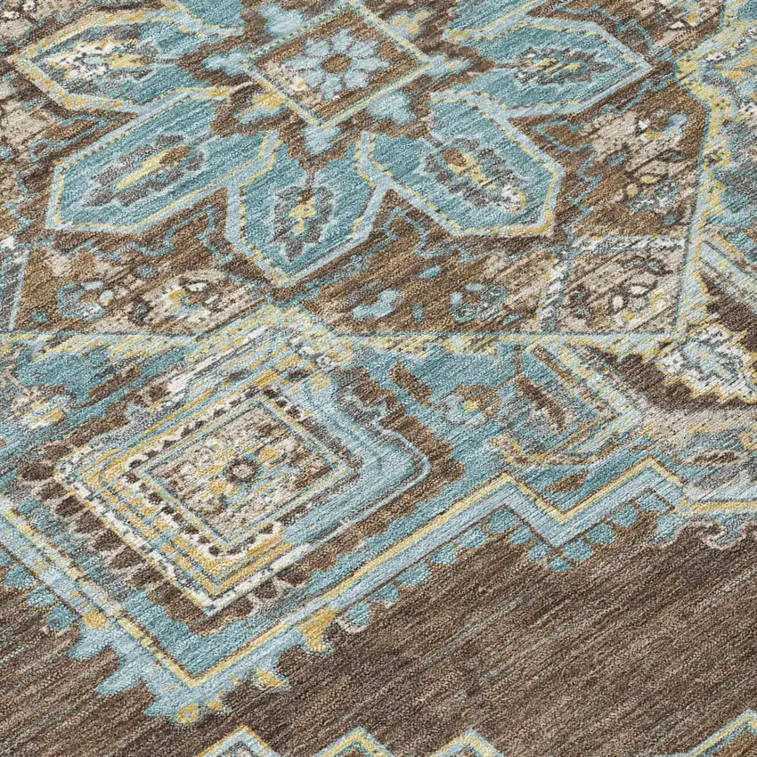 Chocolate And Coffee Oriental Washable Indoor Outdoor Area Rug Photo 6