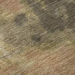 Photo of Chocolate And Copper Abstract Washable Area Rug With UV Protection