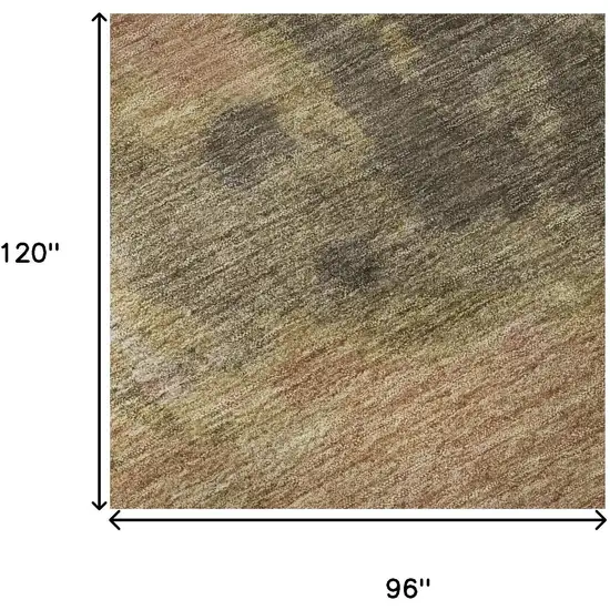 Chocolate And Copper Abstract Washable Area Rug With UV Protection Photo 9