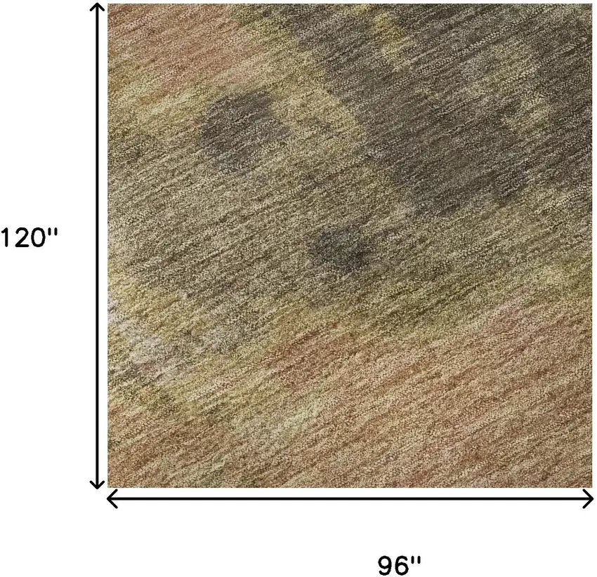 Chocolate And Copper Abstract Washable Area Rug With UV Protection Photo 9